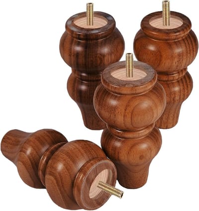 Houten meubelpoten - Bankpoten stoelpoten - Meubels verhogen - Massief eucalyptus hout - 6 inch set van 4 - Espresso bruin