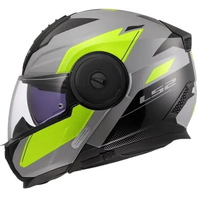 LS2 FF902 Scope II Duria Grijs H-Vis Geel 06 Systeemhelm - Maat S - Helm