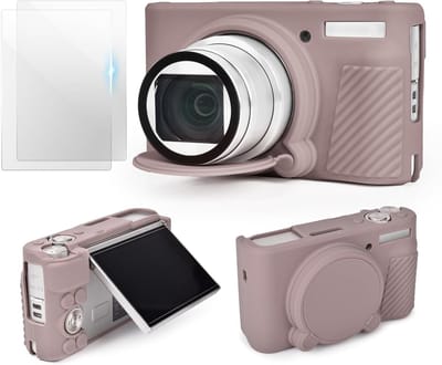Camera Hoes voor SX730 en SX740 met 2 Screen Protectors | Silicone Bescherming, Tas Cover, Grijs, Casual, Geschikt voor Digitale Camera's