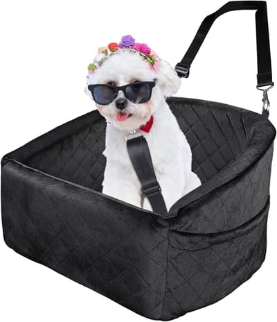 Honden Autostoel - Reis Kussen - Comfortabel Reizen - Vermindert Trillingen - 50x47x28 cm - Zwart