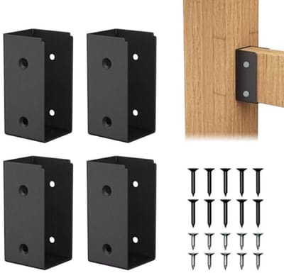 Hekhouders voor balustradeverbindingen - 4 stuks, Zwart, Robuust ijzer