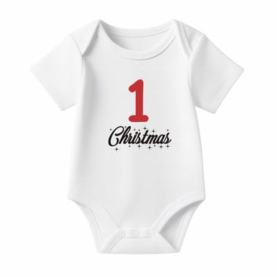 Romper 1st Christmas - wit - korte mouw
