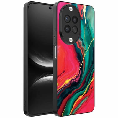 Geschikt voor Huawei Nova 14 Telefoonhoesje met Rood Groen Marmer Opdruk - TPU Backcover Case Red Green Marble Design - Smartphonica geschikt voor Huawei Nova 14