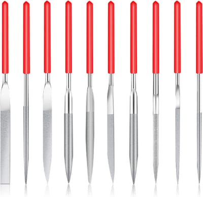 Set van 10 mini diamant vijlen voor hout, metaal, kunststof en modelbouw
