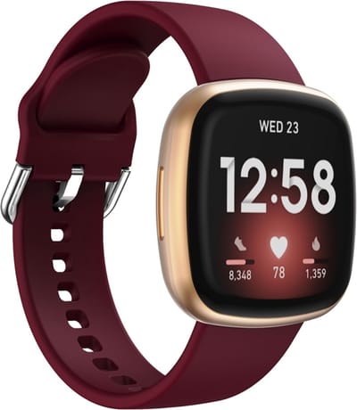 Siliconen bandje - geschikt voor Fitbit Versa 3 / Versa 4 / Sense / Sense 2 - bordeauxrood
