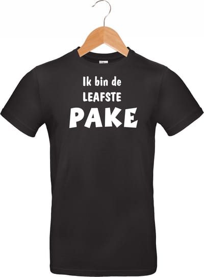 Mijncadeautje - Fryslan T-shirt - ik bin de leafste Pake - unisex - zwart - verjaardag - leeftijd - feest - (maat XXL)