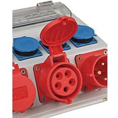Wandverdeler 4/32 IP44 4x LS 230V/16 A, 1xLS 400V/16 A, 1xFI 40 A 4-polig 30mA