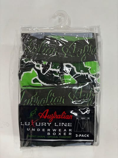 2 stuks Australian Boxershort- Groen -S