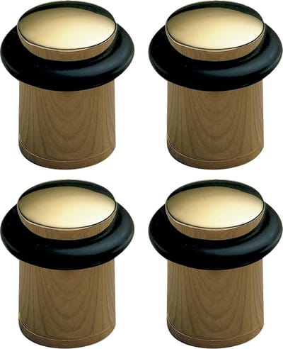 AMIG Deurstopper/deurbuffer - 4x - D20mm - inclusief schroeven - goud