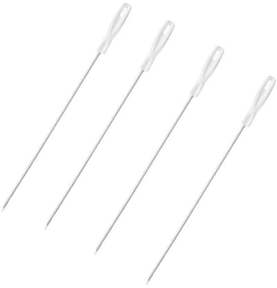 4 Stuks - Reinigingsborstel - Afvoerborstel - Pijpontstoppingsborstel - Gootsteen Ontstopper - Rioolreinigingsgereedschap - Wit - 45*1 cm - Kunststof, nylon, metaal - Gereedschap voor het ontstoppen van leidingen - Flexibele reinigingsborstel