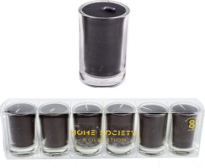 Home Society - Votive Mini Candle - Black - set van 6