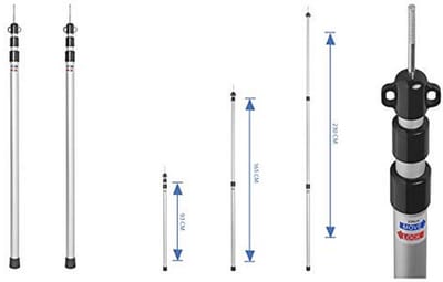 Telescopische Tentstokken 93-230 cm Aluminium 2 Stuks