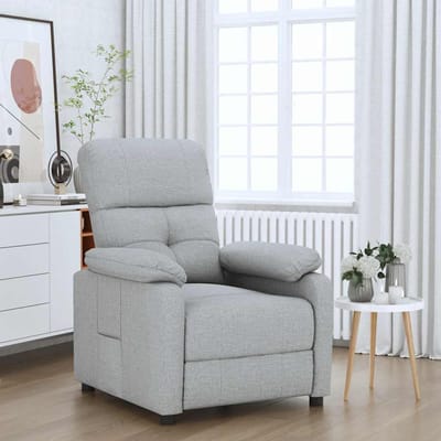 vidaXL - Fauteuil - verstelbaar - stof - lichtgrijs