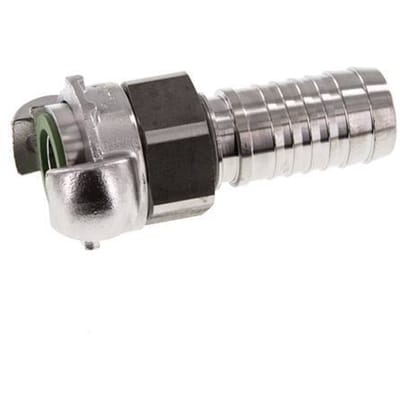 RVS DN 18 DIN 3238 Compressor Klauwkoppeling met 25 mm Slangpilaar