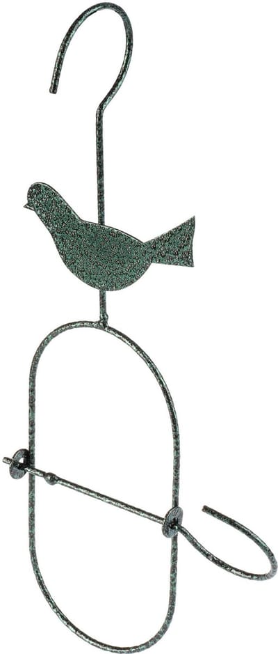KADAX Vogelhuis, vogelhuisje om op te hangen in de tuin, balkon, voederplaats voor wilde vogels, vogelvoederhuis van staal, weerbestendig vogelvoederstation, decoratie, groen (ovaal)