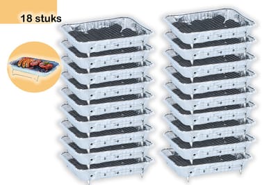 Wegwerp BBQ 18 stuks – Instant Barbecue met 600g Houtskool – Gebruiksklaar voor Camping, Picknick en Strand