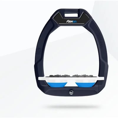 Veiligheidseverything voor het paardrijden Plat Ultra Grip Aluminium/Wit/Blauw Flex-On Safe-On