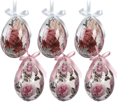 Clayre & Eef Paashanger set van 6 7x10 cm Wit Kunststof