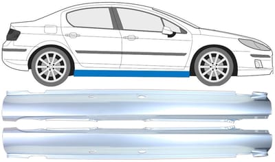 Volledige dorpel voor Peugeot 407 2004-2011 / Links + Rechts / Set