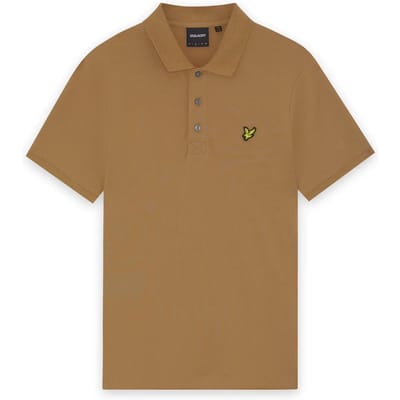 Lyle & Scott Plain Polo Shirt Tigers Eye Größe: M | Casual hemden Outlet | Herren