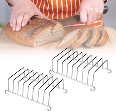 Toastrek van RVS voor 8 Sneden - Ideaal voor Airfryer, Eten Serveren en Keukenaccessoires