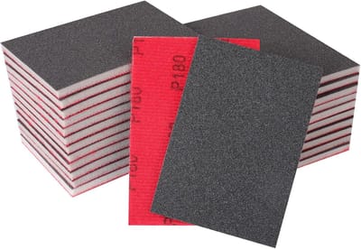 Schuursponzen, 180 korrels, natte en droge zandspons wasbaar en herbruikbaar, zandpapierpakket voor metalen houten muur en polijsten