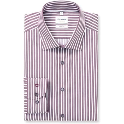 OLYMP Level Five Overhemd, body fit, New York Kent, Aubergine