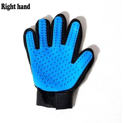 Gants de toilettage - Animalerie - Bleu - Dissolvant de poils - Pour chiens et chats - Taille moyenne bleu