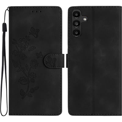 Comfycase Samsung Galaxy A56 Zacht Boek Hoesje met Gravure Zwart
