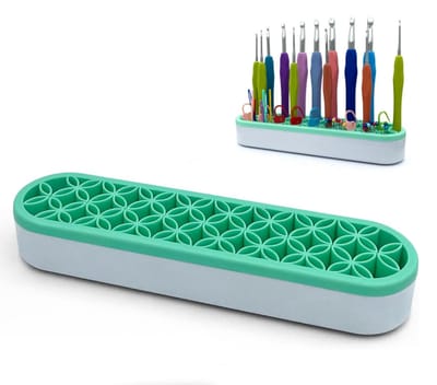 haaknaaldhouders - Opbergdozen - Opbergrek - cosmetica opbergdozen - groen - siliconen