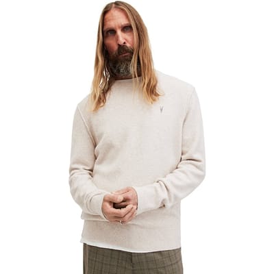 AllSaints Statten Crew Oatmeal White Maat: XL | Sweaters Outlet | Heren | Ecru
