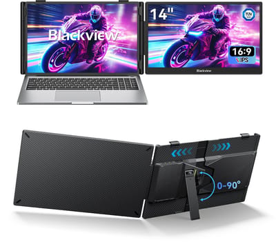 Blackview SCM5 Draagbare Monitor - 14-inch FHD Scherm - Uitbreidingsscherm voor Laptops 13-17,3 inch - Ultradun Ontwerp - 100W PD Snelladen - Plug & Play - Grijs