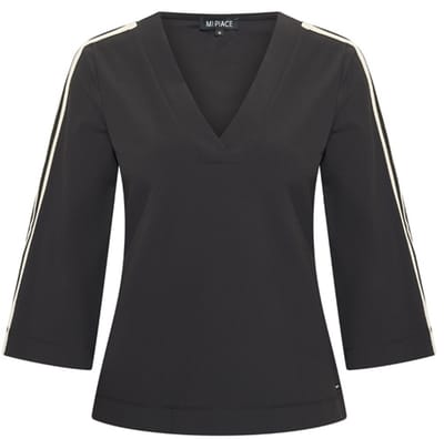 MI PIACE - Travel Top V-hals Tape 2666 Black - Maat : S