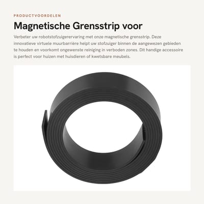 Dailygoods- Grensstrip Magnetisch - Virtuele Muurbarrière - Draagbaar Accessoire - Voor Robotstofzuiger - Eenvoudig te Verplaatsen - Duurzaam Materiaal