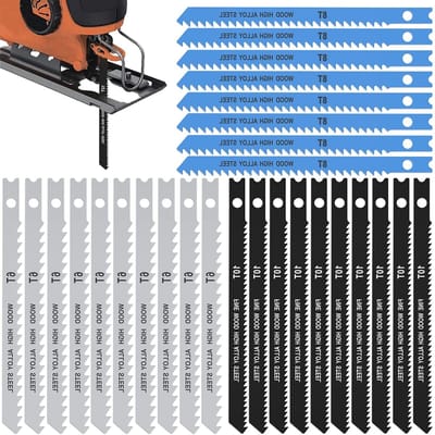 Complete Set van 25 Jigsaw Zaagbladen van Koolstofstaal voor Hout, Metaal en Plastic, Inclusief U-vormige Shank en Snelle Snijtechnologie voor Houtbewerking
