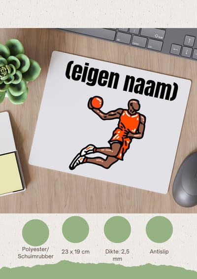Akyol - basketbal man met eigen naam Muismat - Basketbal - iemand die op basketbal zit - sport - bal - wedstrijdsport - verjaardag cadeau - kado - 23 bij 19 cm