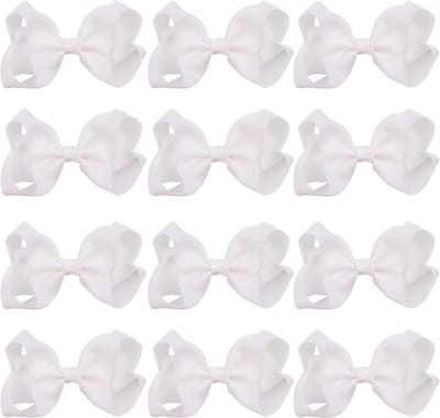 Set van 12 Haarstrikken en Haarspeldjes voor Baby- en Peuter Meisjes in Effen Kleuren