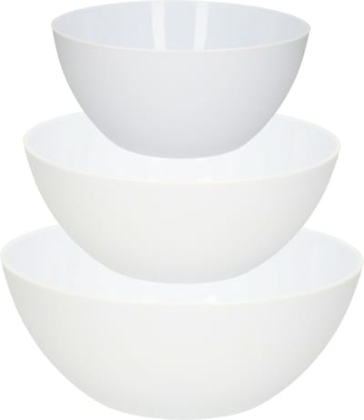 Plasticforte Kommetjes/schaaltjes - 11x stuks - dessert/ontbijt/soep - kunststof - Wit
