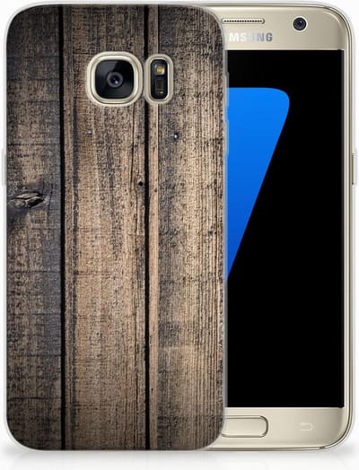 Back Cover voor Samsung Galaxy S7 Bumper Hoesje Steigerhout