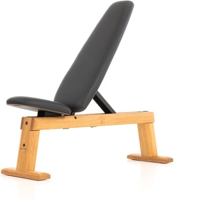 NOHRD WeightBench Halterbank Clubsport, Kunstleer – Verstelbare Fitnessbank van Massief Hout – Luxe Design – Stevig & Duurzaam – Geschikt voor Halteroefeningen