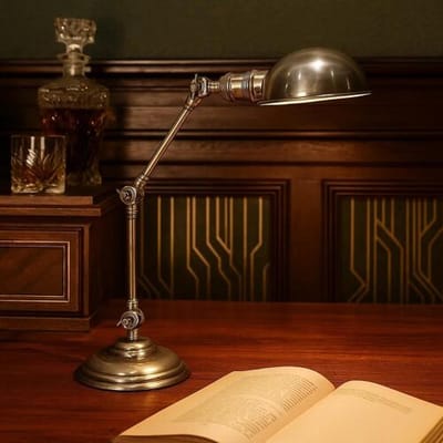 KS Verlichting Bureaulamp Darwin Antiek Zilver