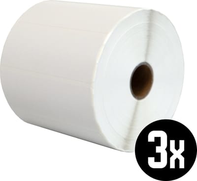 DULA Compatible Zebra Labels 100x35mm - 2000 etiketten per rol - kern 25mm - Wit - Permanent - 3 rol