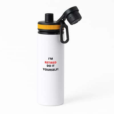 Hacebo® - im retired do it yourself waterfles met draaidop oranje - Collega - cadeau collega - cadeau - pension - bedankt cadeau collega - water fles - 850ML