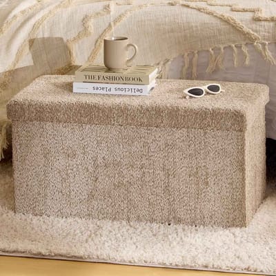 Eazy Living Poef + Opbergbox Eden Taupe