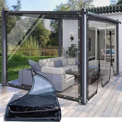 Afdekzeil met Oogjes - Transparant Zeil Waterdicht - Planten Beschermen - PVC met Ritssluitingen - 25 x 45 m