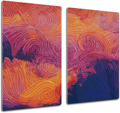 Glazen Keukenbord - Werkbladbeschermer - Koken & Snijden - Breukvast Gehard Glas - 60 x 52 cm - Impressionist Sky 1