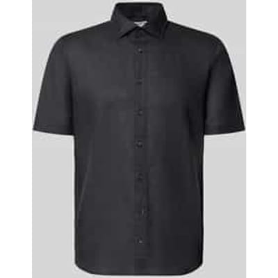 slim fit vrijetijdshemd van linnenmix
