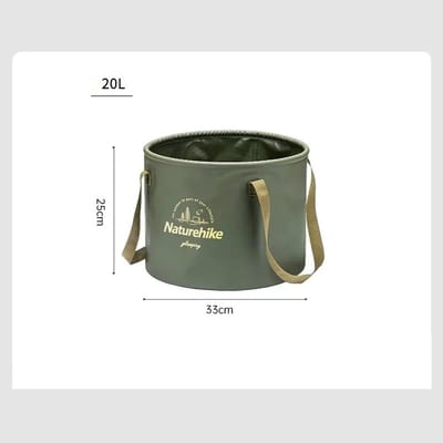 WiseGoods Premium Opvouwbare Camping Emmer 20L - Draagbare Wastafel - Voetenbad - Waterbak Groen - Outdoor - Reizen & Kamperen