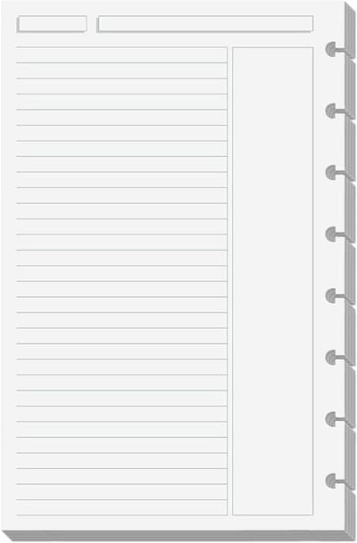 Navulpapier Notitieboek - Papier Vellen - Cornell Notities Maken - Notitierand Prioritering - 300 vellen - Wit