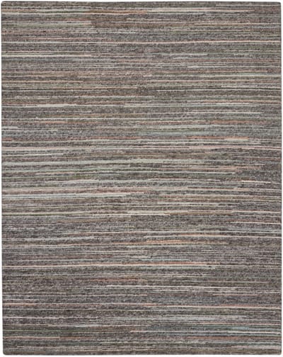 Nourison Plateau Grey Green PAE01 Vloerkleed - 168 x 226 cm - Veelkleurig - Rechthoekig - Wol - Eetkamer, Woonkamer - Strepen, Schakering - Modern